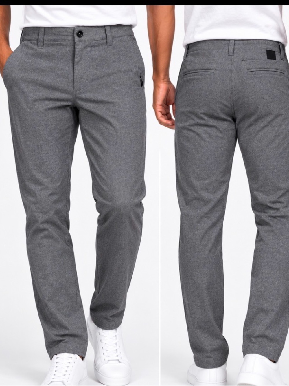 Vuori Aim Pants Men’s 28 Heather Gray Stretch Performance Golf Chino V431